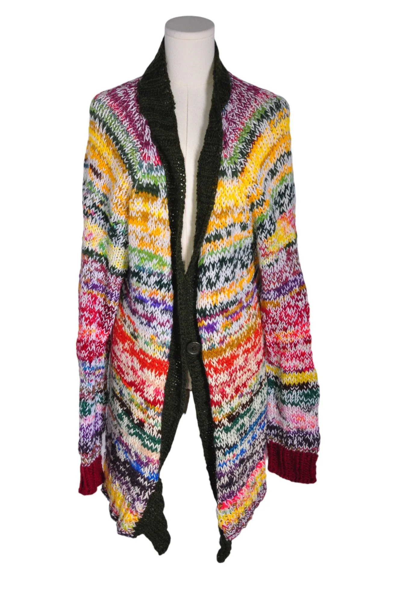 HANDMADE Women Cardigans Regular fit in Yellow - L