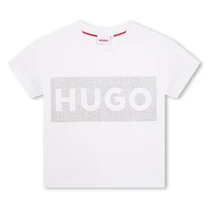 Hugo Kids Girls Short Sleeve T-Shirt - White