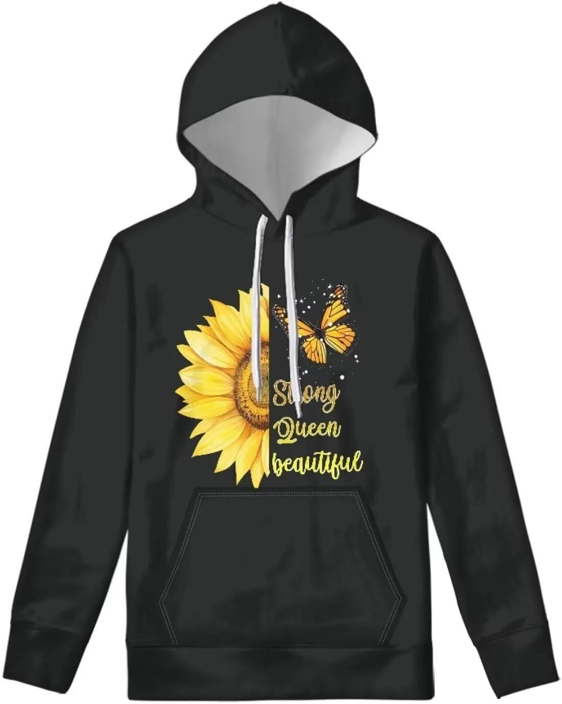INSTANTARTS Women Girl Long Sleeve Hoodie Sweatshirts Loose Fit Comfortable Athletic Pullover Hooded Tops