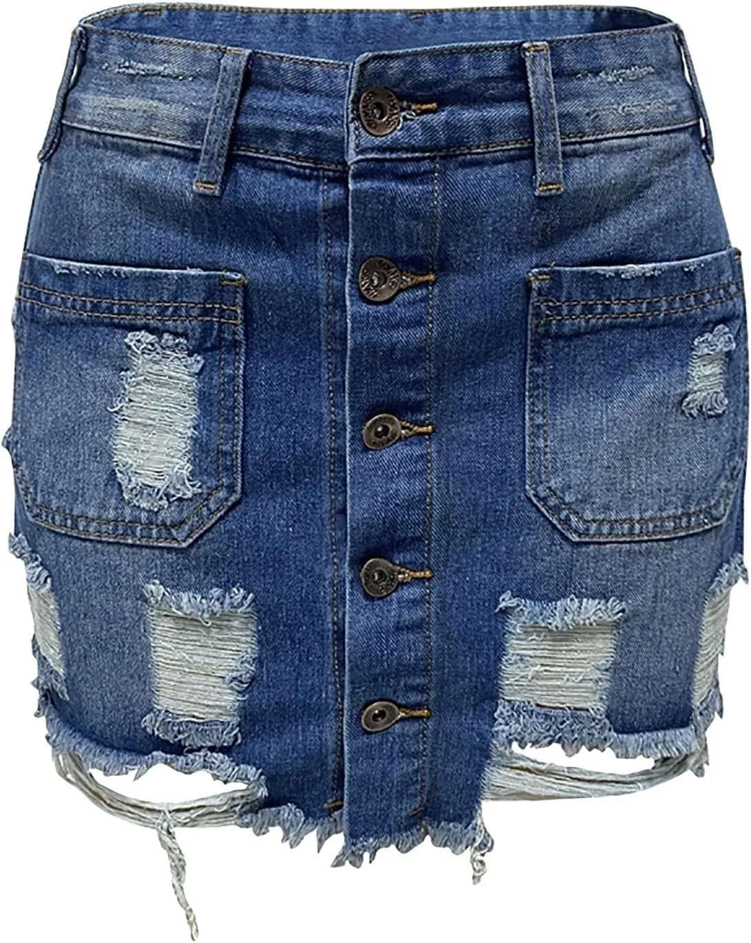 Jean Skirts for Women Denim Trendy High Waisted Mini Cargo Pockets Stretchy Short Skirt Country Concert Outfits