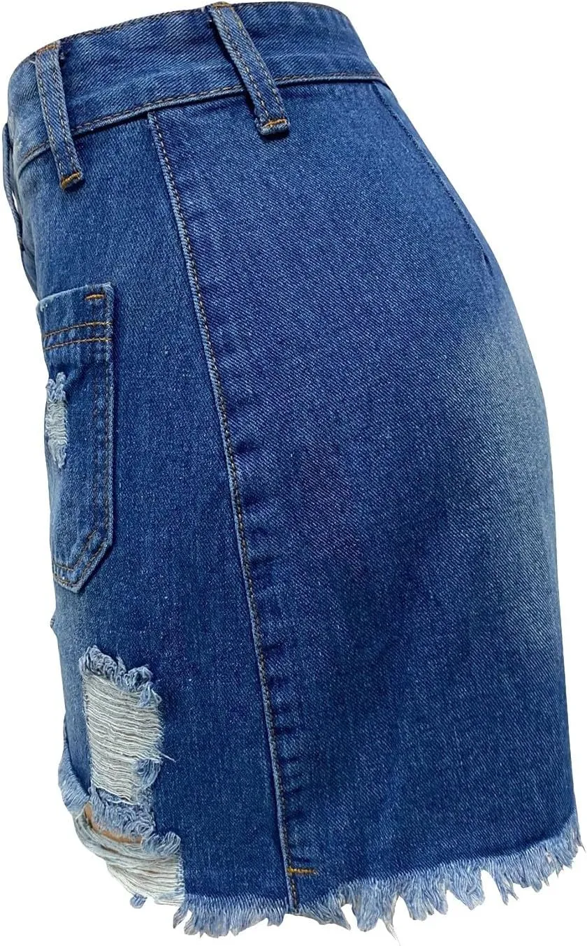Jean Skirts for Women Denim Trendy High Waisted Mini Cargo Pockets Stretchy Short Skirt Country Concert Outfits