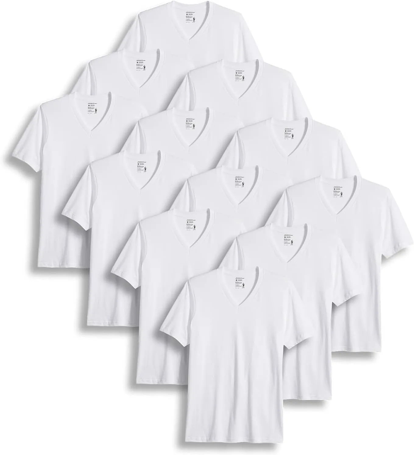 Jockey Men's Undershirt Big & Tall Classic V-Neck Undershirt - 12 Pack