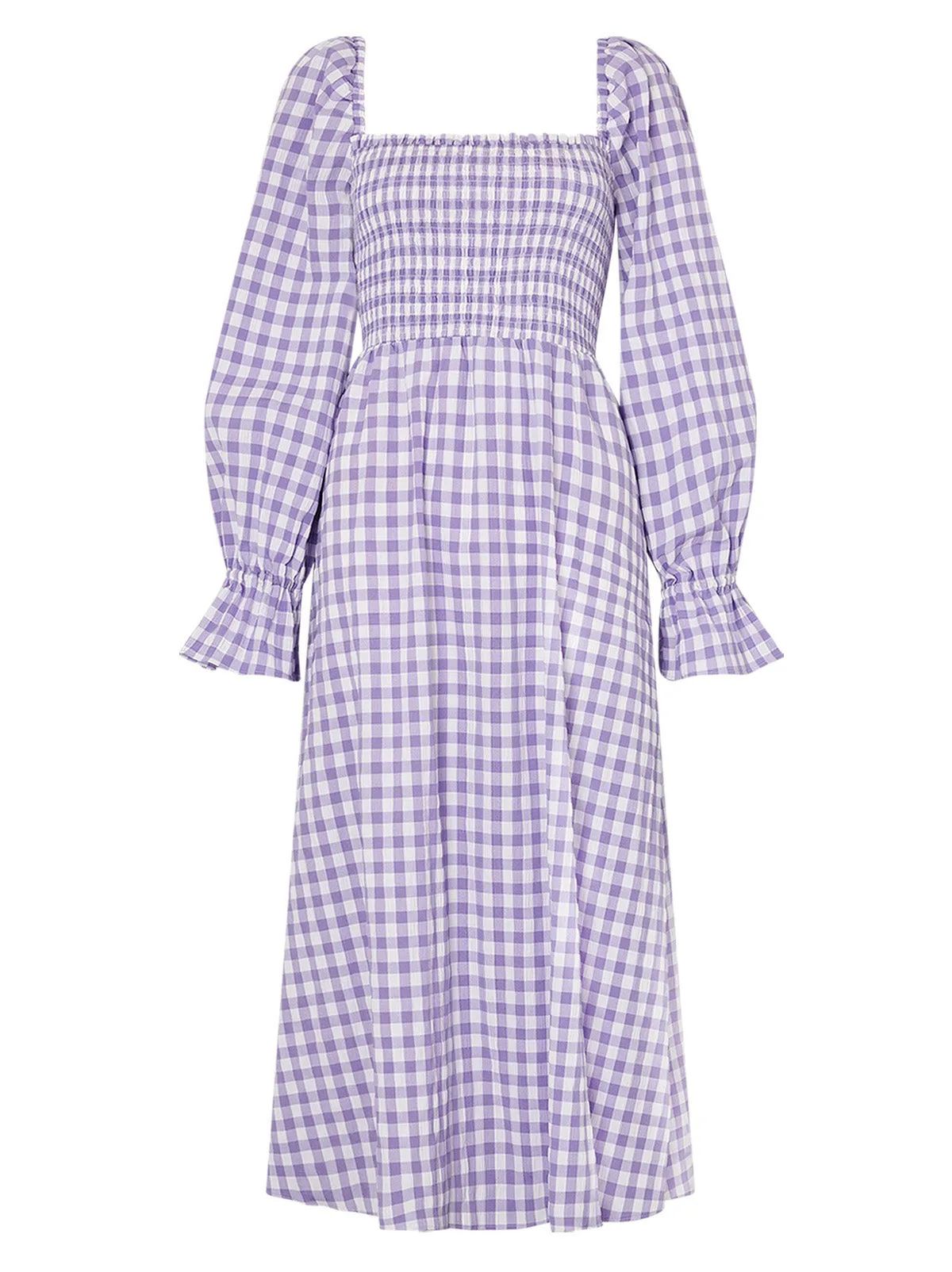 Jolene Lilac Check Seersucker Dress