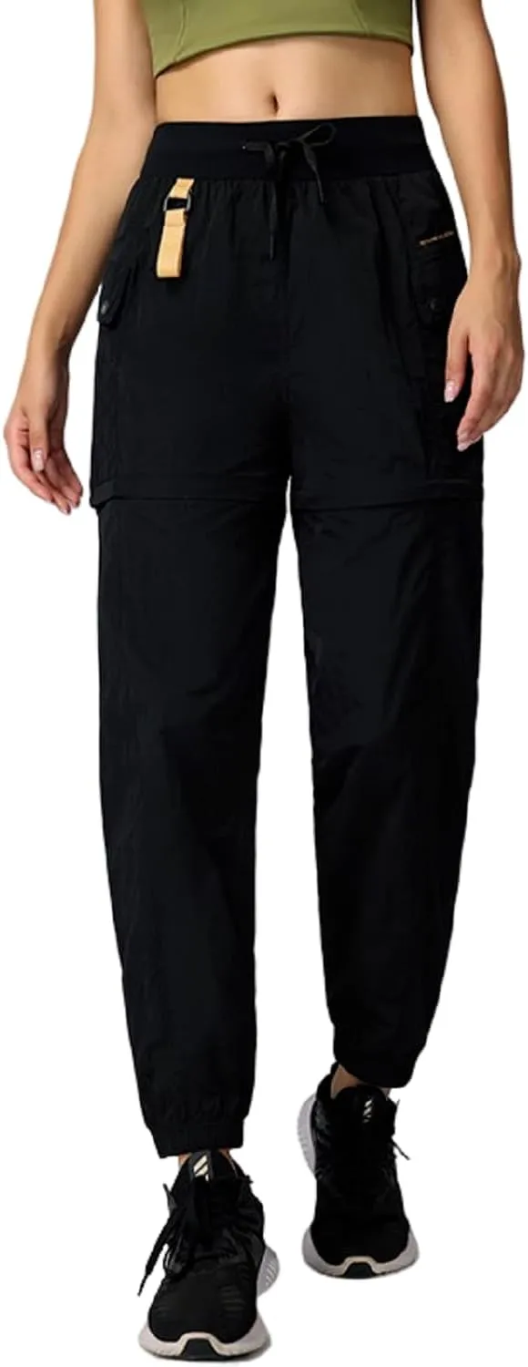 JOMLUN Womens Hiking Pants Outdoor Convertible Zip Off Shorts Quick Dry Lightweight Fishing Travel Safari Cargo Pants