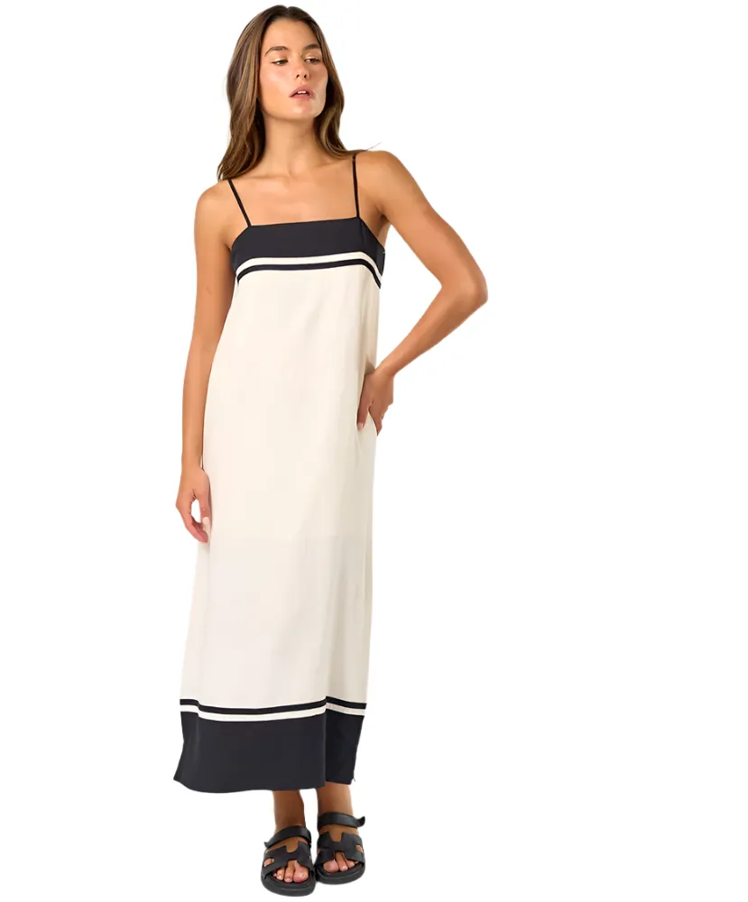 Kate Contrast Striped Midi Dress