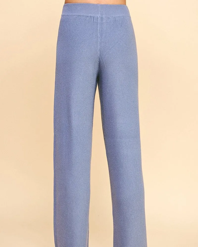 Knit Sweater Pants - Dusty Blue - FINAL SALE