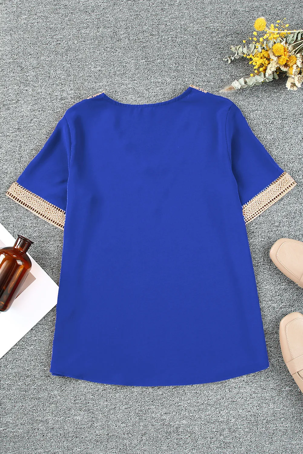 Lace V-Neck Women's Blouse