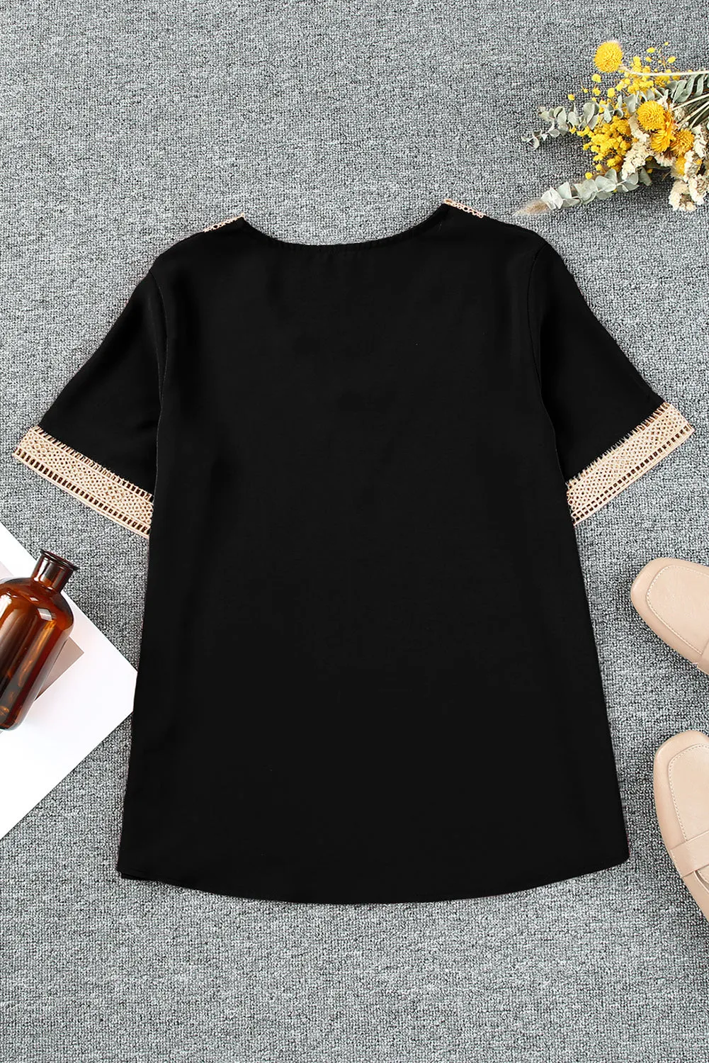 Lace V-Neck Women's Blouse