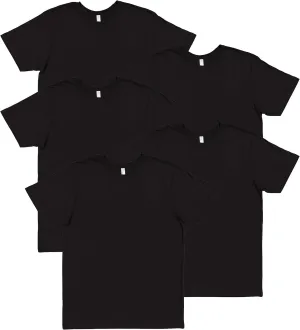 LAT Adult Unisex Crew Neck Short Sleeve Soft Cotton T-Shirt 5 Pack