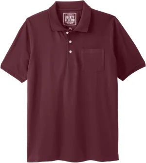 Liberty Blues by Kingsize Men's Big & Tall Shrink-Less Pocket Piqu Polo