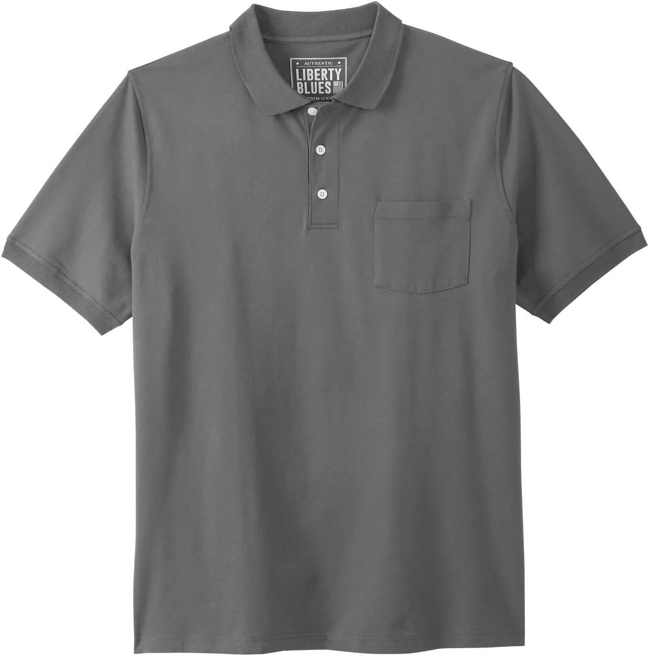 Liberty Blues by Kingsize Men's Big & Tall Shrink-Less Pocket Piqu Polo