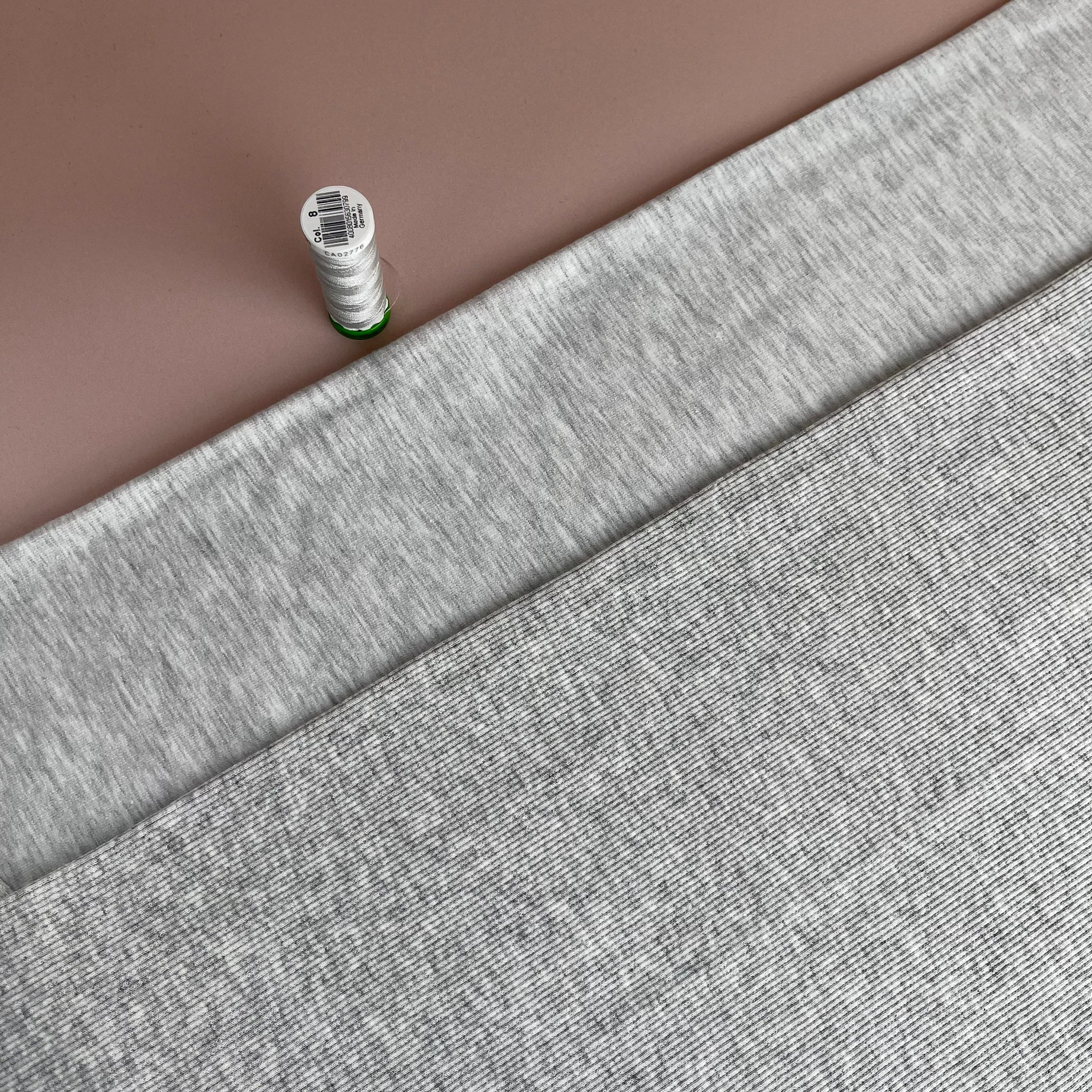 Light Grey Melange Tabular Cuff Ribbing Fabric
