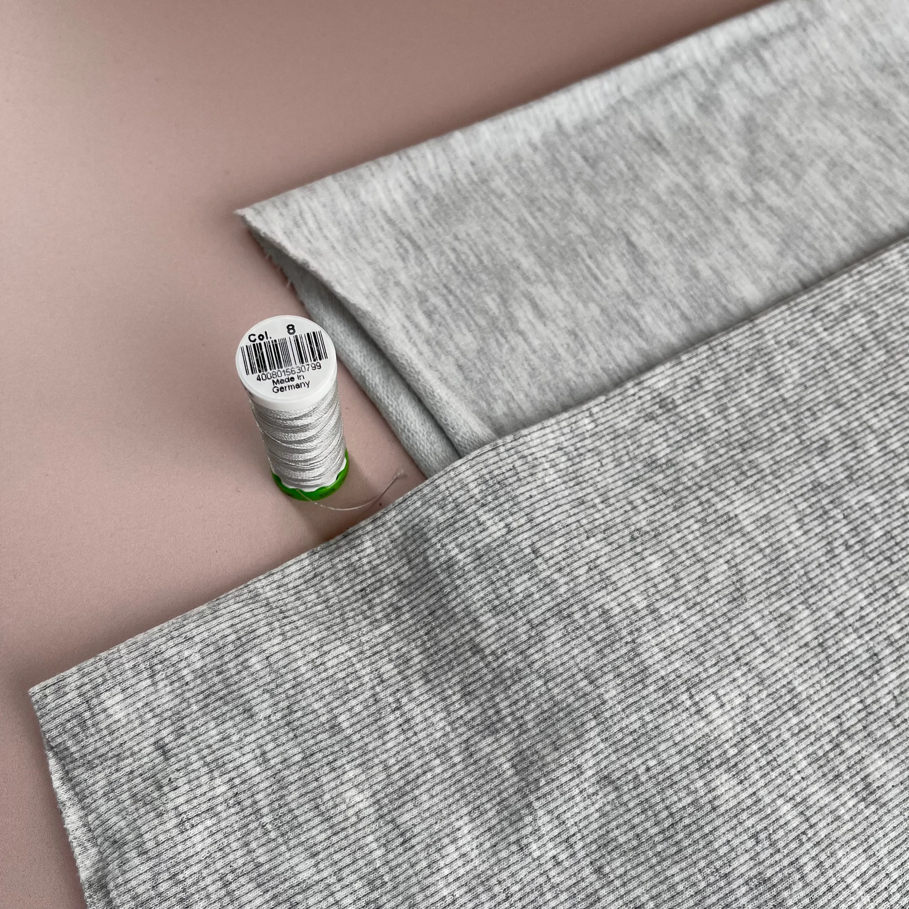 Light Grey Melange Tabular Cuff Ribbing Fabric