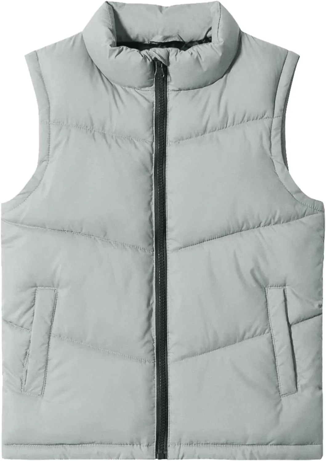 Meikulo Boys Zip Up Puffer Vest Kids Stand Collar Quilted Gilet Sleeveless Jackets Outwear with Pockets