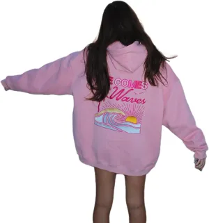 Meiweileya Hoodies for Teen Girls Y2k Womens Palm Puff Flower Graphic Print Sweatshirt Cute Aesthetic Oversized Jackets