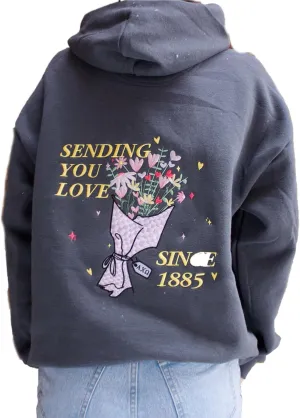 Meiweileya Womens Y2k Oversized Graphic Flower Printed Preppy Hoodies Palm Letter Aesthetics Jacket