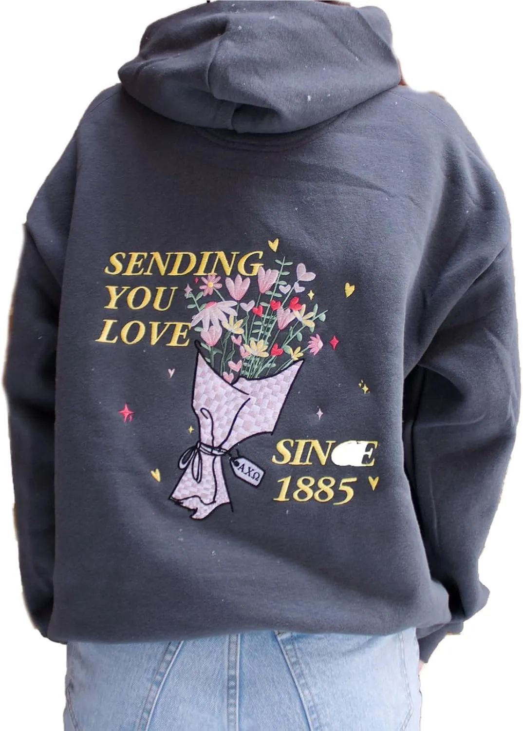 Meiweileya Womens Y2k Oversized Graphic Flower Printed Preppy Hoodies Palm Letter Aesthetics Jacket
