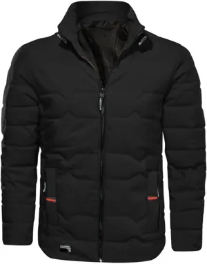Mens Autumn And Winter Fashion Casual Collar Solid Color Padded Warm Cotton Coat Cotton Padded Jacket Coat Coats for Men