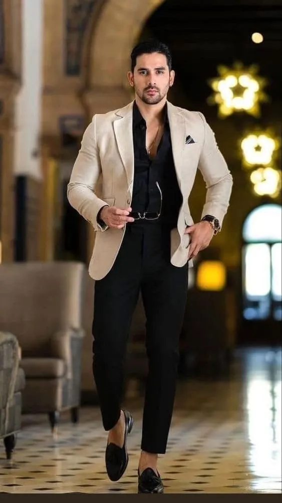 Mens Blazer Casual Sport Coats for Men Slim Fit Two Button Lightweight Suit Jacket for Business Wedding Prom