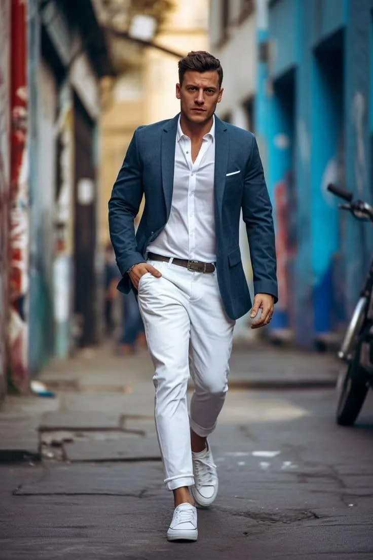 Mens Blazer Casual Sport Coats for Men Slim Fit Two Button Lightweight Suit Jacket for Business Wedding Prom