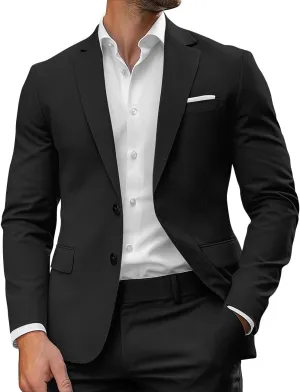 Mens Blazer Casual Sport Coats for Men Slim Fit Two Button Lightweight Suit Jacket for Business Wedding Prom