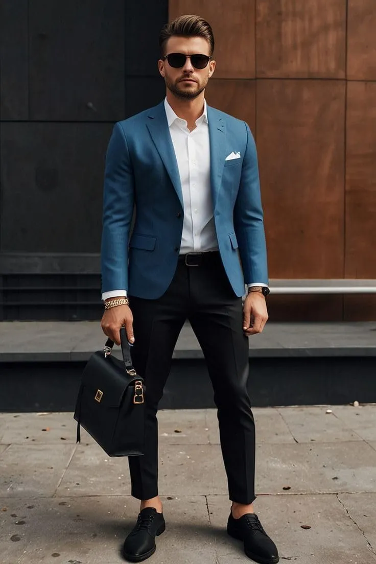 Mens Blazer Casual Sport Coats for Men Slim Fit Two Button Lightweight Suit Jacket for Business Wedding Prom
