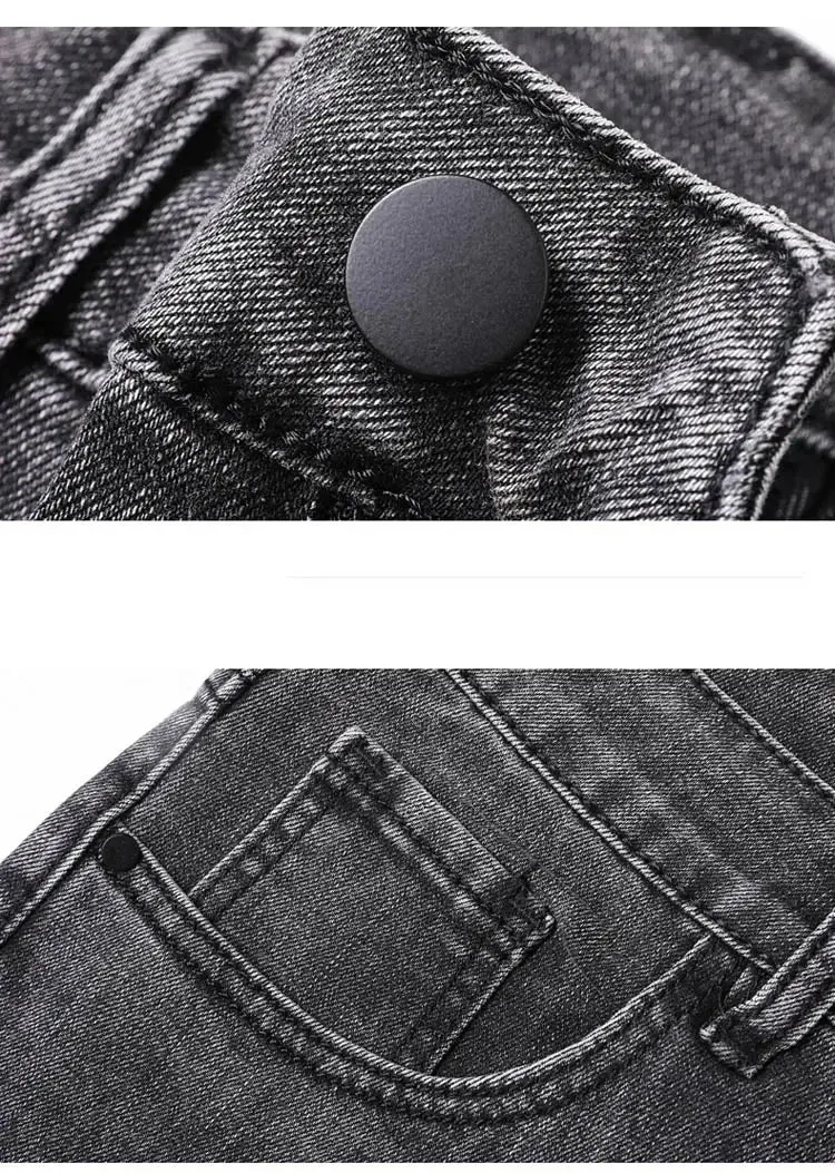 Men's Classic Regular Soft  Gray Stretch Denim Trousers