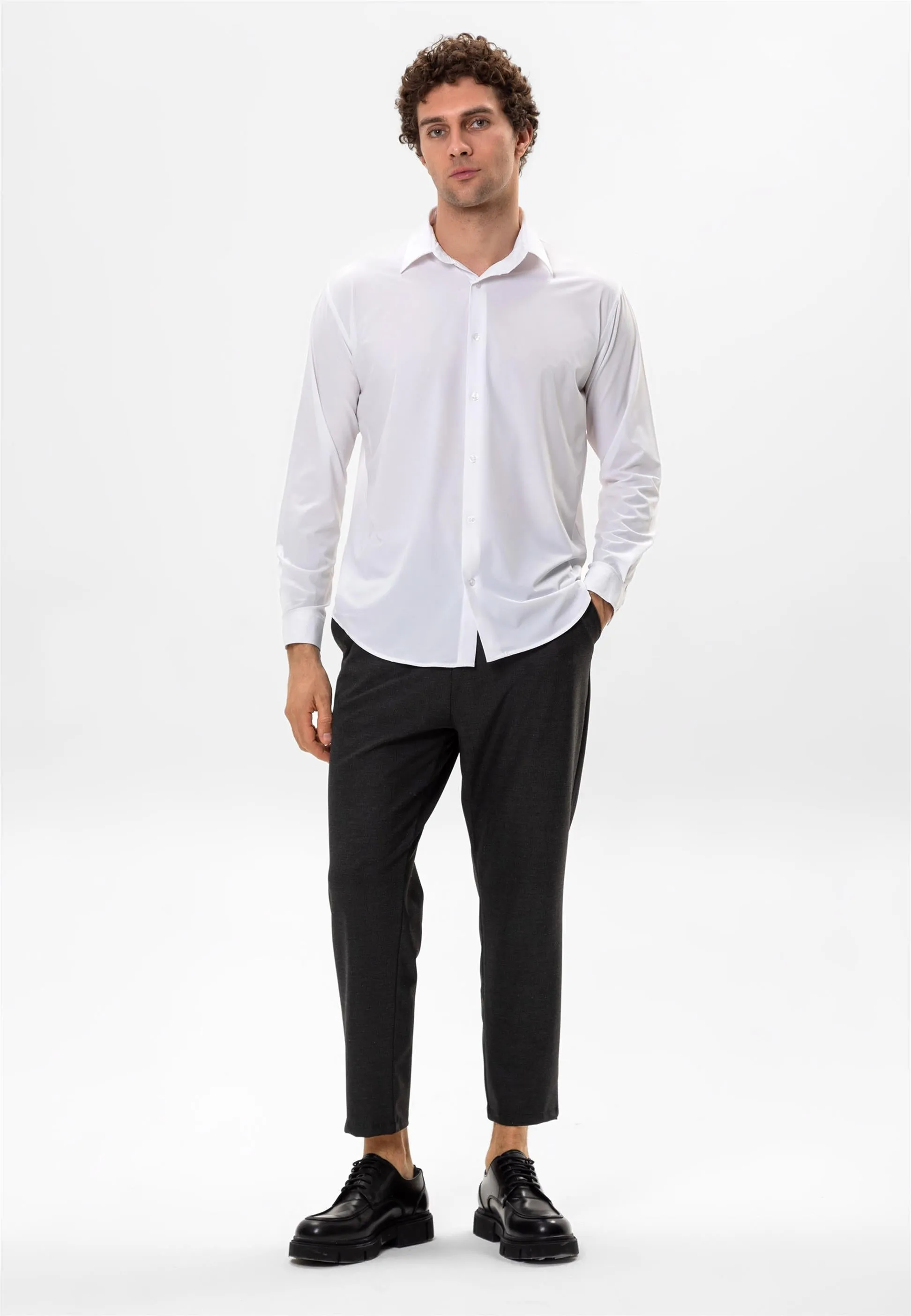 Men's White Comfortable Fit  Shirt - Wessi