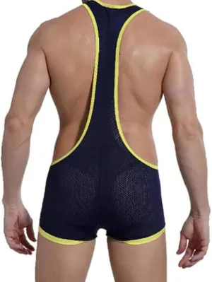 Men's Wrestling Singlet Breathable Comfortable Sexy Mesh Underwear Gym Fitness Workout Undershirt