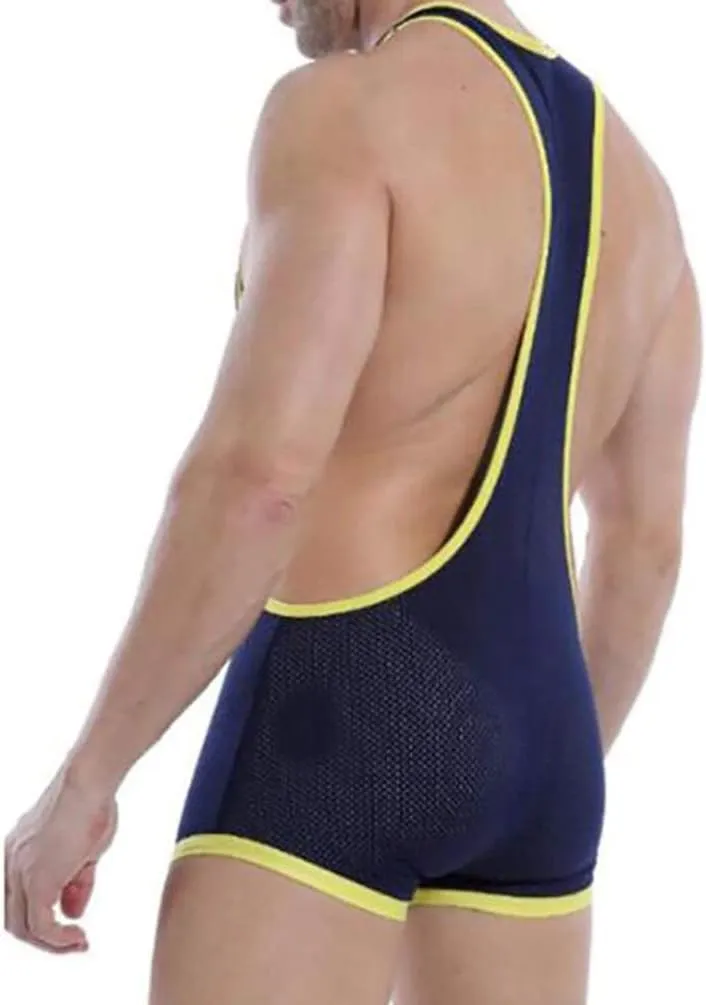 Men's Wrestling Singlet Breathable Comfortable Sexy Mesh Underwear Gym Fitness Workout Undershirt