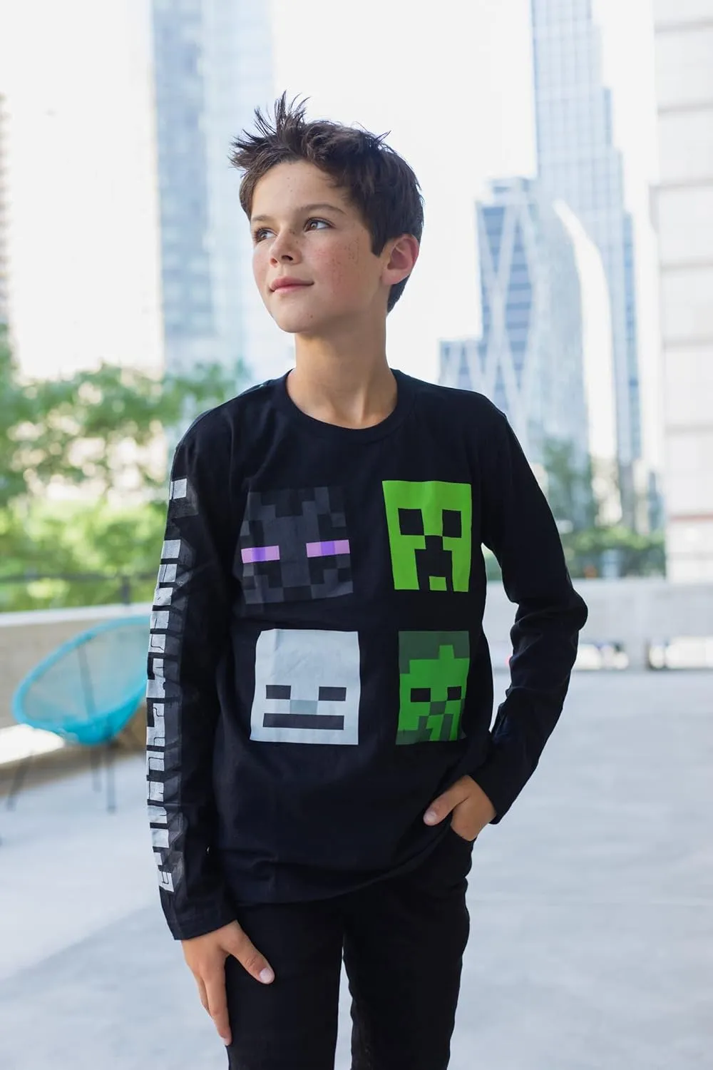 Minecraft 2 Pack Long Sleeve T-Shirts Little Kid to Big Kid Sizes (4-18-20)