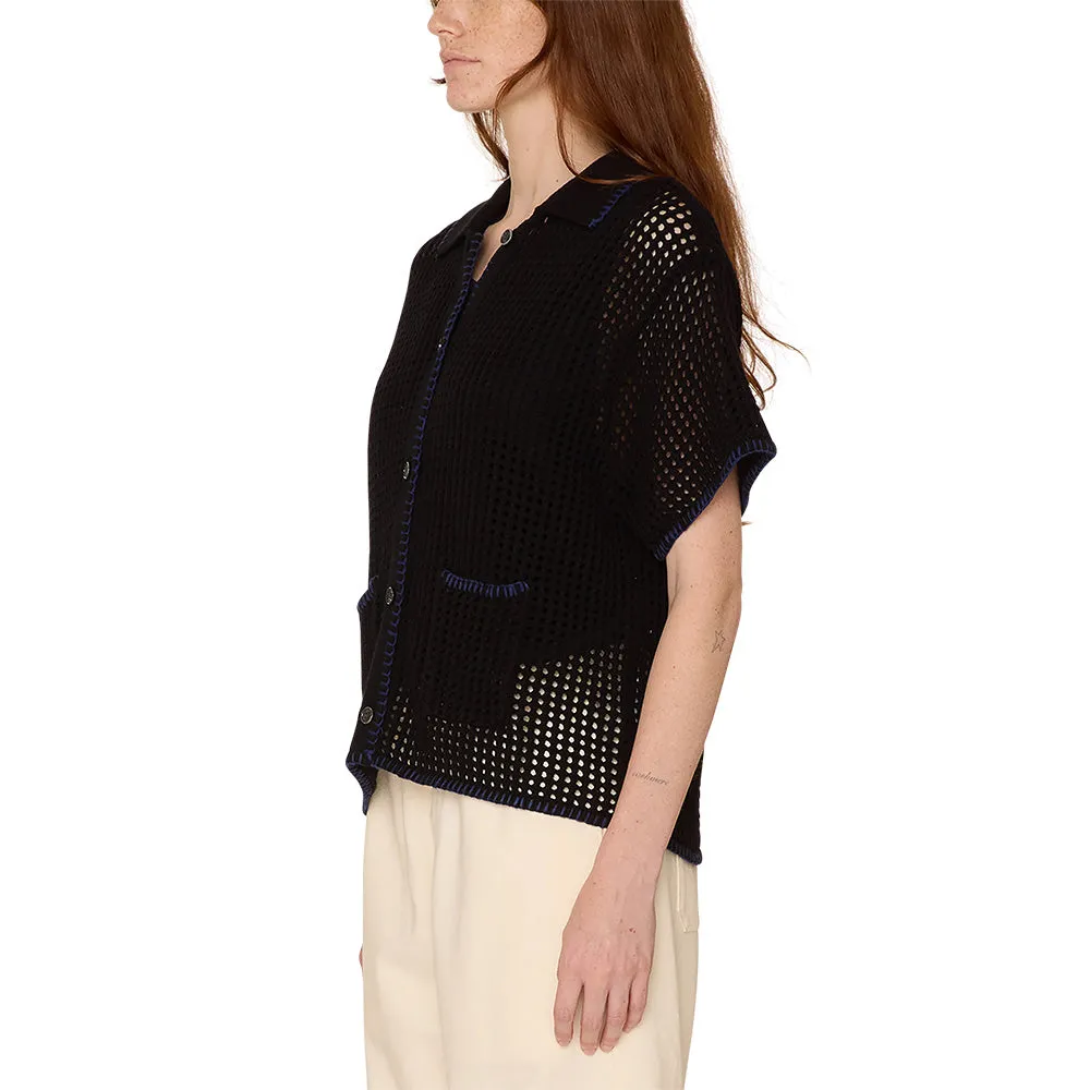 OBEY PILAR CROCHET SS // BLACK