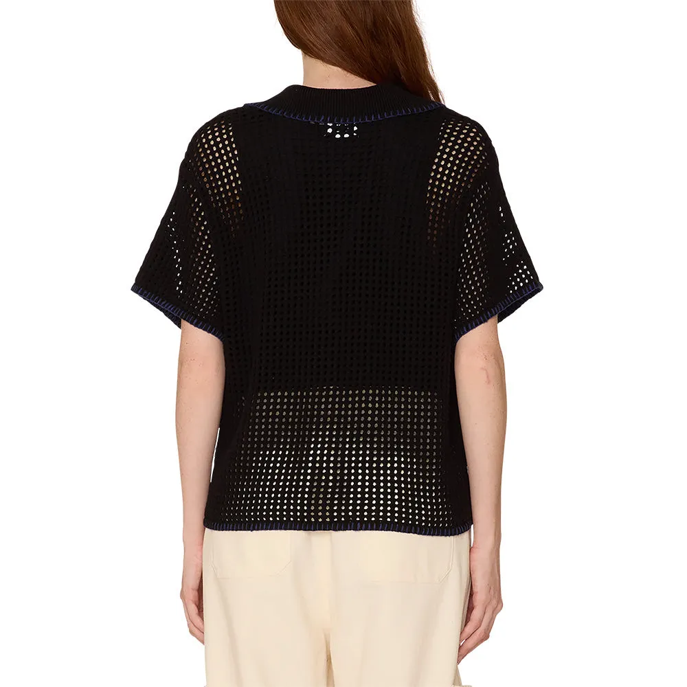 OBEY PILAR CROCHET SS // BLACK