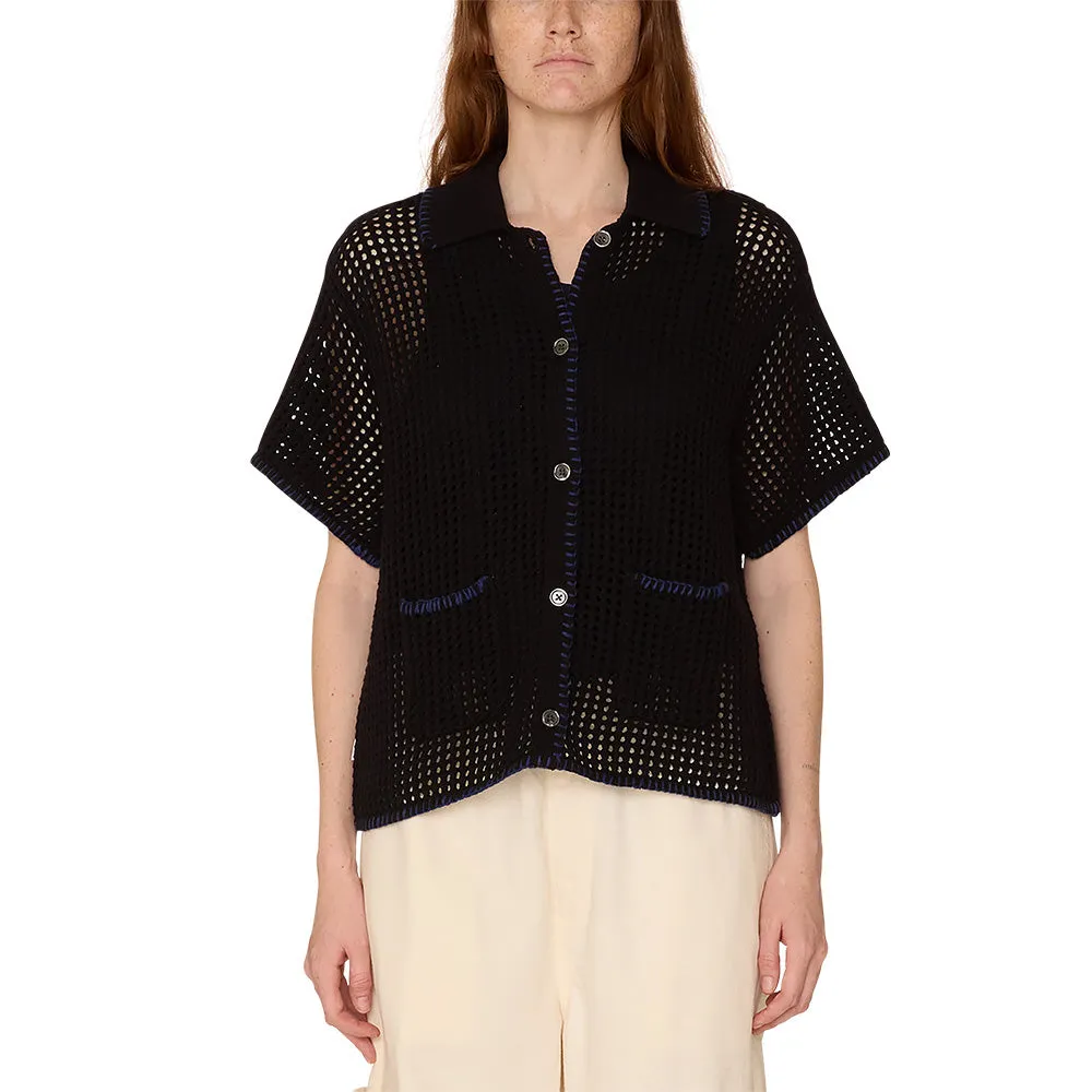OBEY PILAR CROCHET SS // BLACK