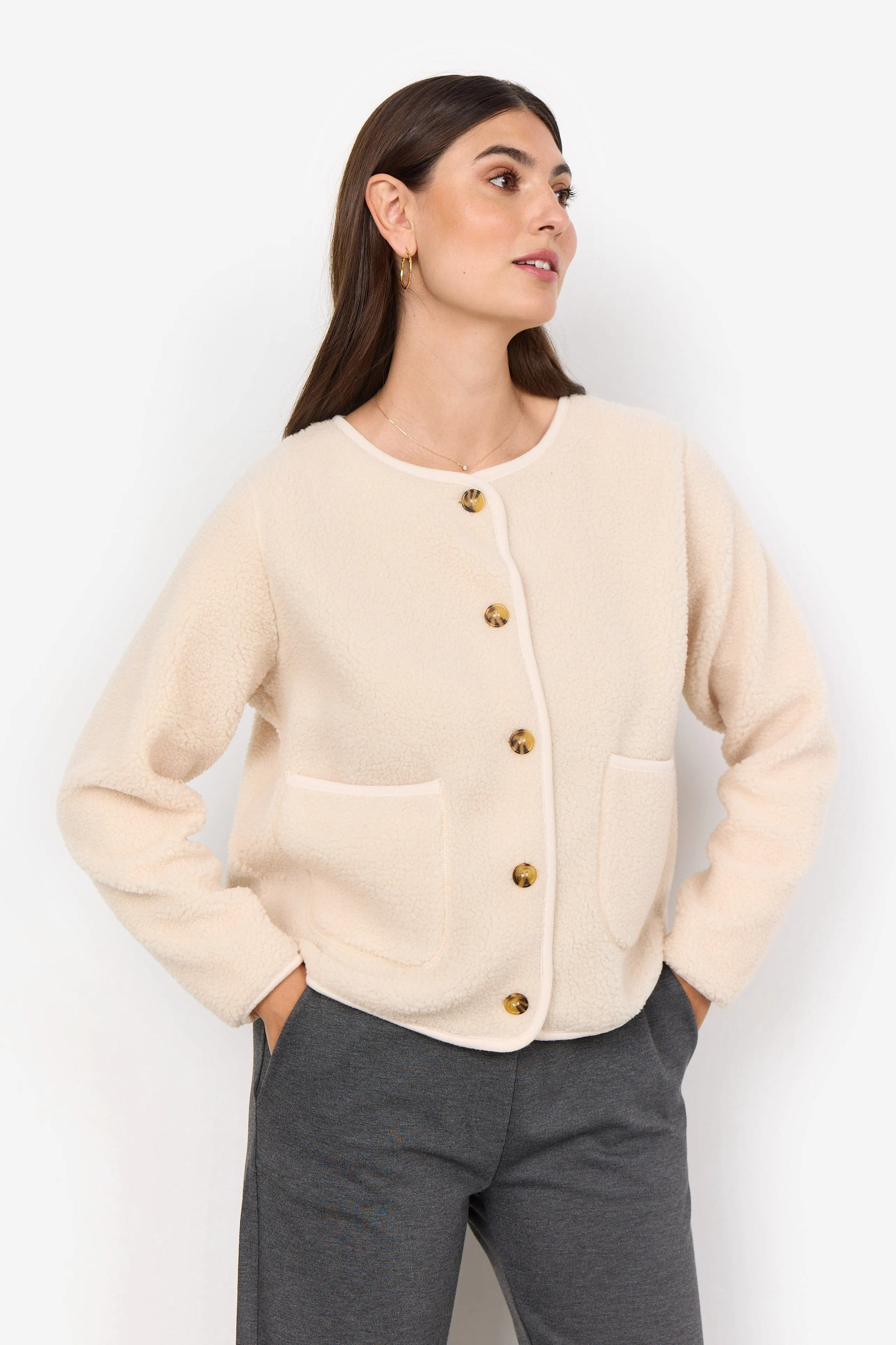 Onyx Fleece Cardigan - Cream