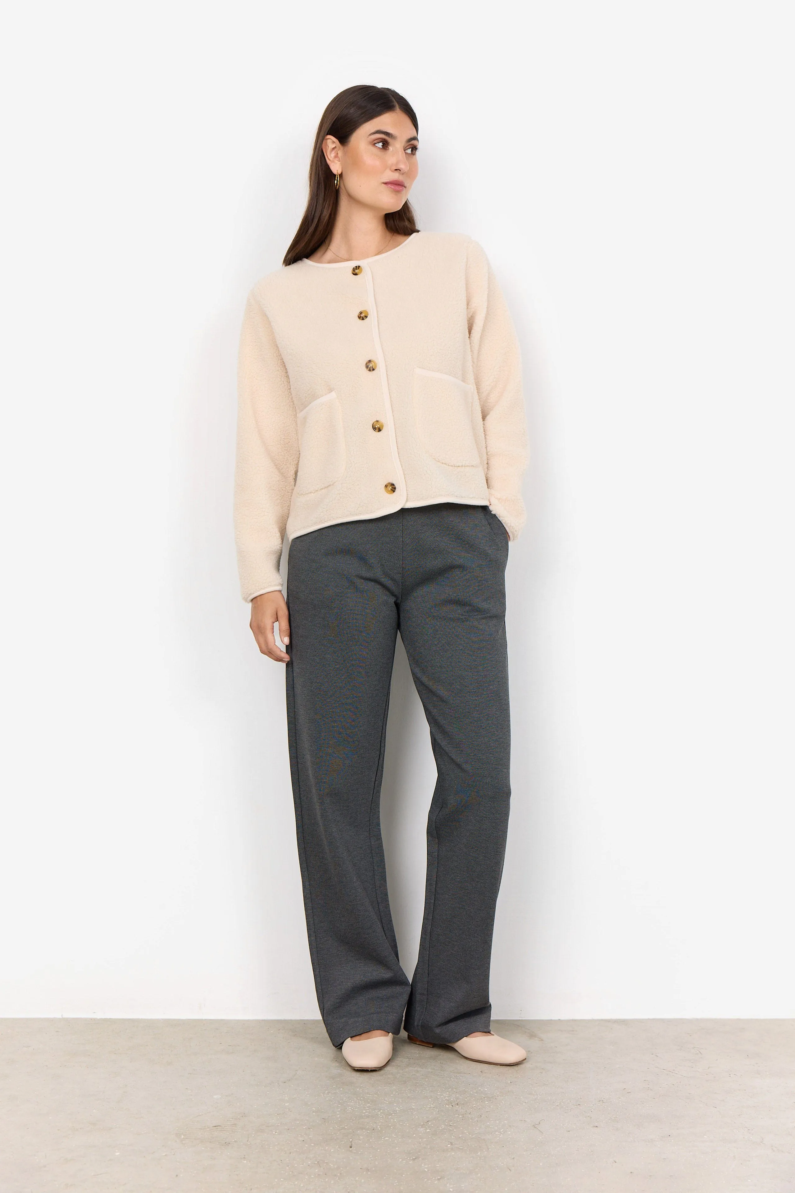 Onyx Fleece Cardigan - Cream
