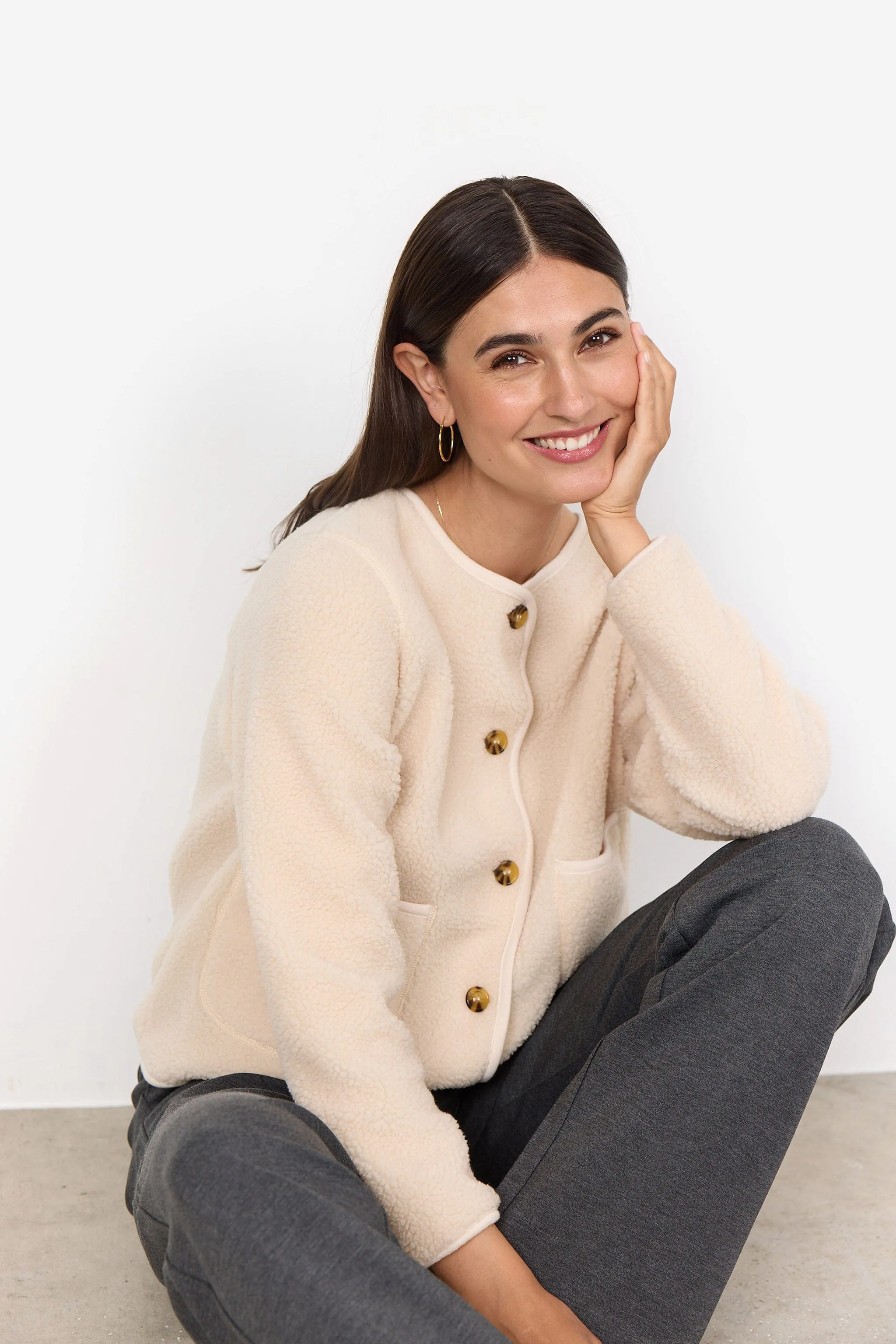 Onyx Fleece Cardigan - Cream