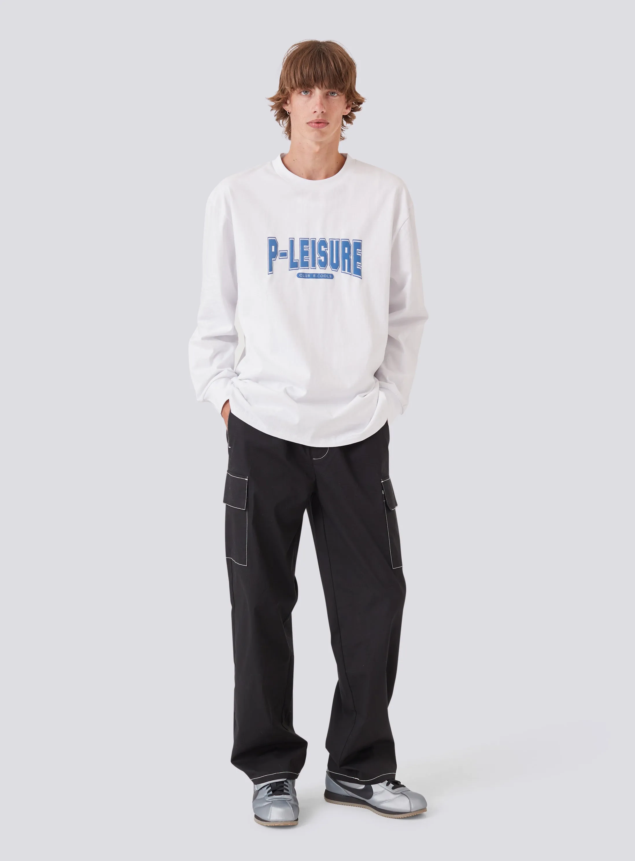 P-Leisure College LS Tee White