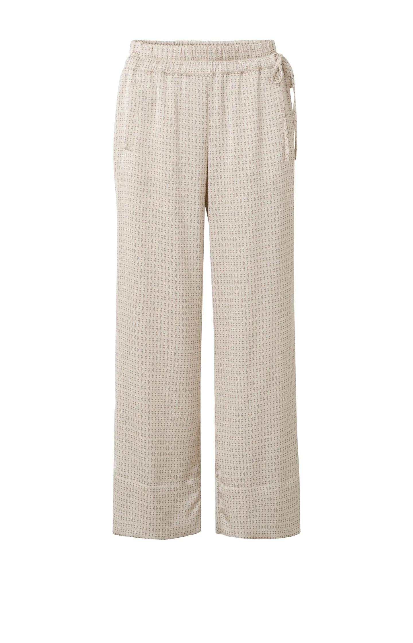 Pants with wide leg, side pockets and print 30 inch