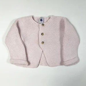 Petit Bateau soft rose heavy knit cardigan 12M/74