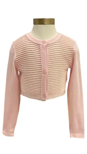 Pink Anais Knitted Cropped Cardigan