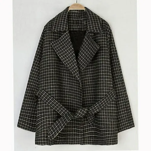 Plaid Blends Women Sashes Korean Style Chic Trendy Popular Leisure