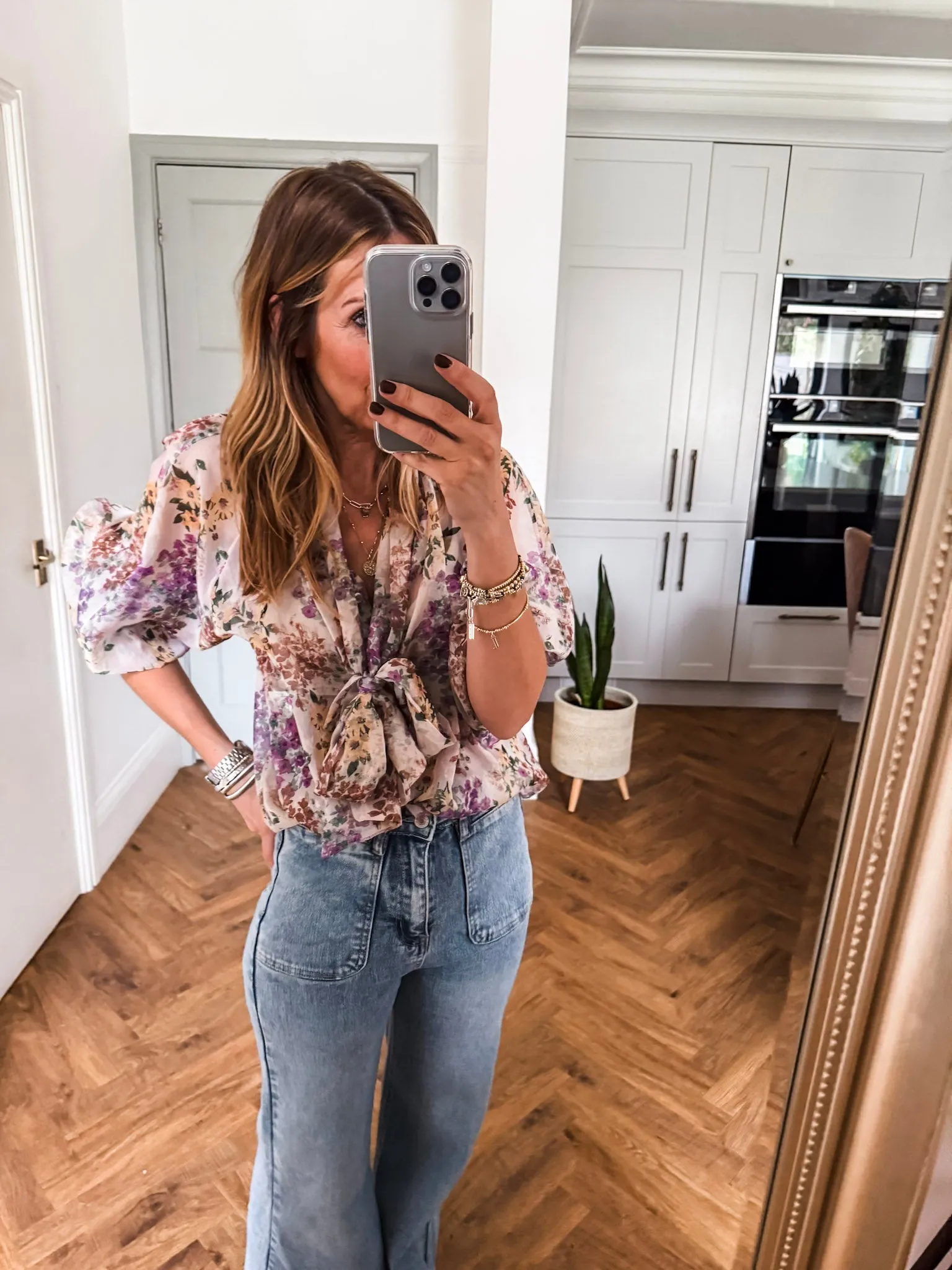 Pussy Bow Floral Blouse