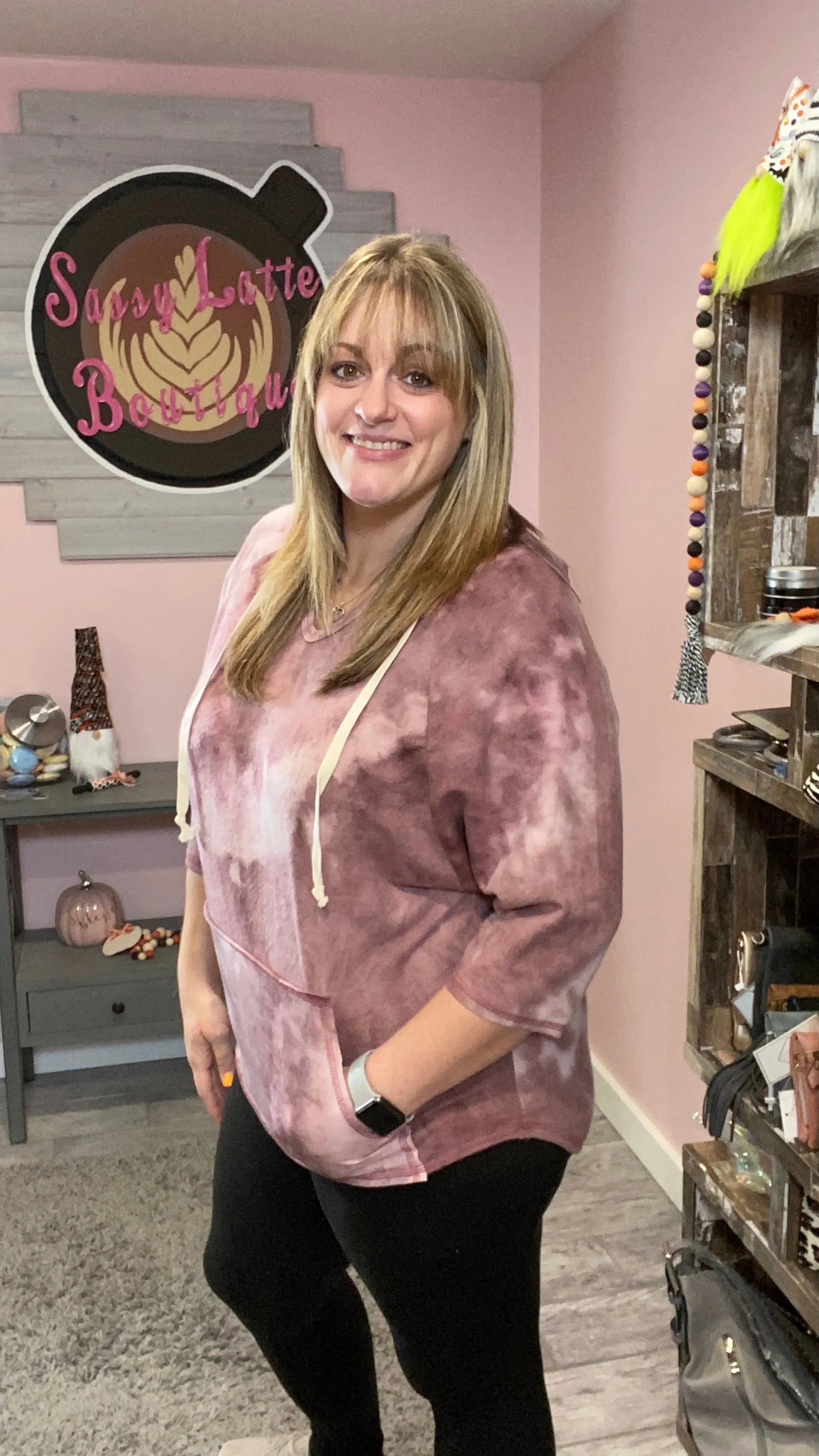 Relaxed Fit Mauve Hoodie