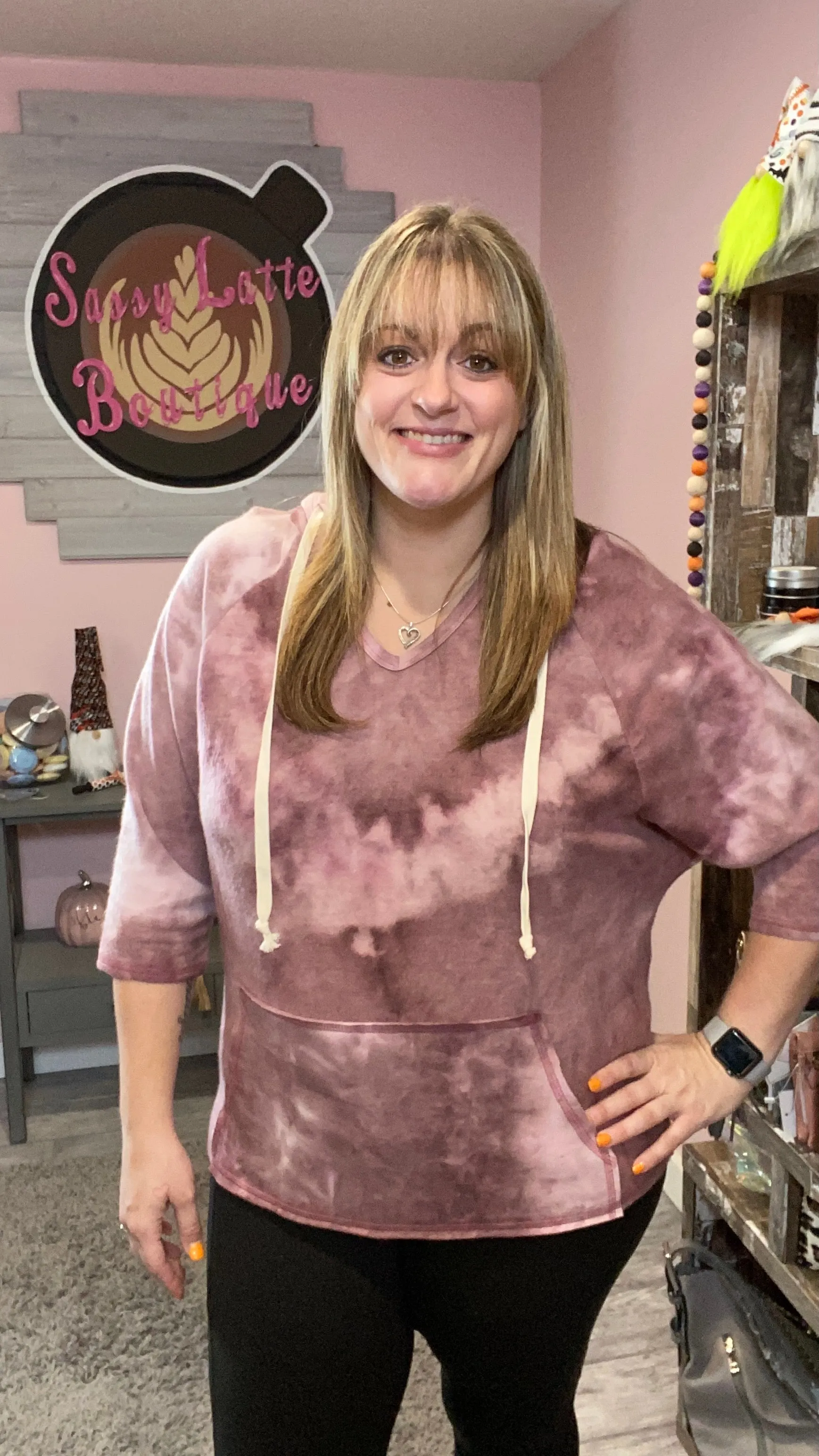 Relaxed Fit Mauve Hoodie