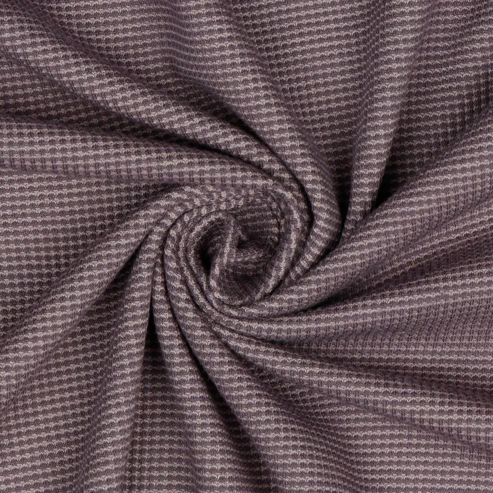 REMNANT 1 Metre - Knitted Cotton Waffle Fabric in Mauve
