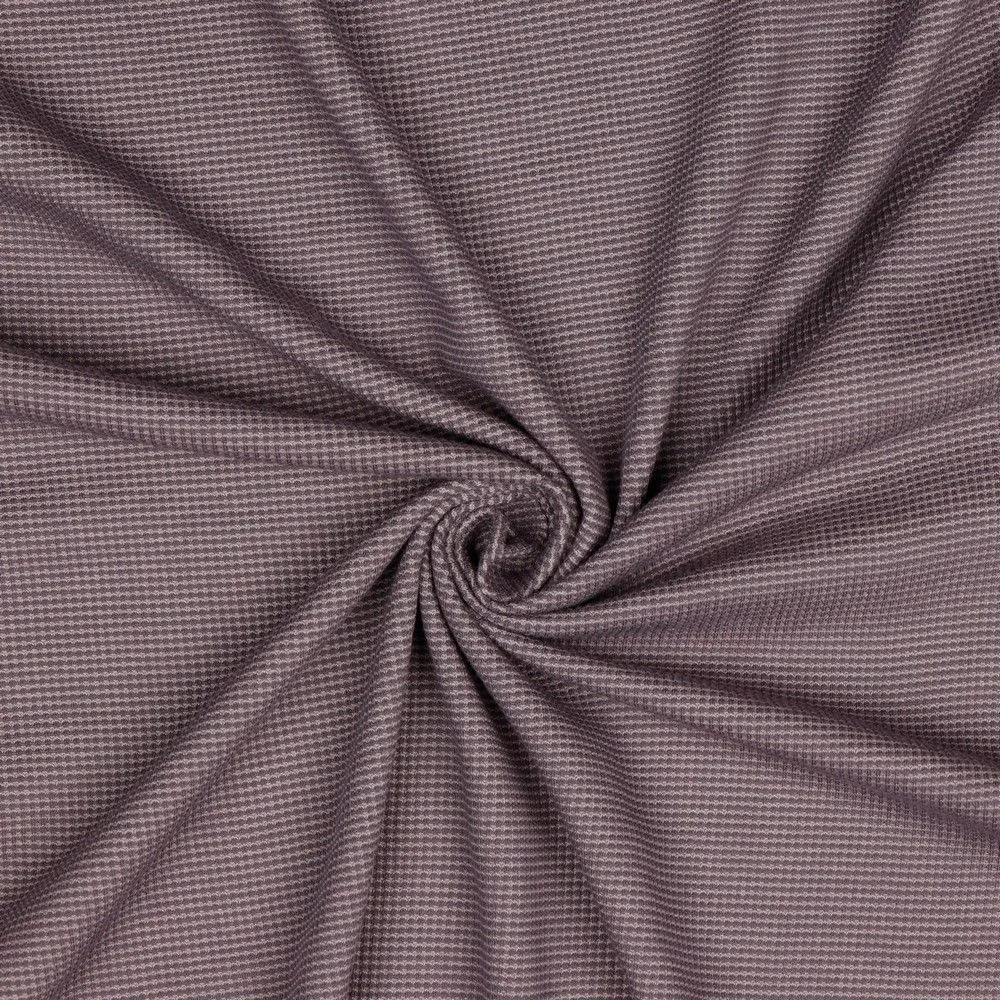 REMNANT 1 Metre - Knitted Cotton Waffle Fabric in Mauve