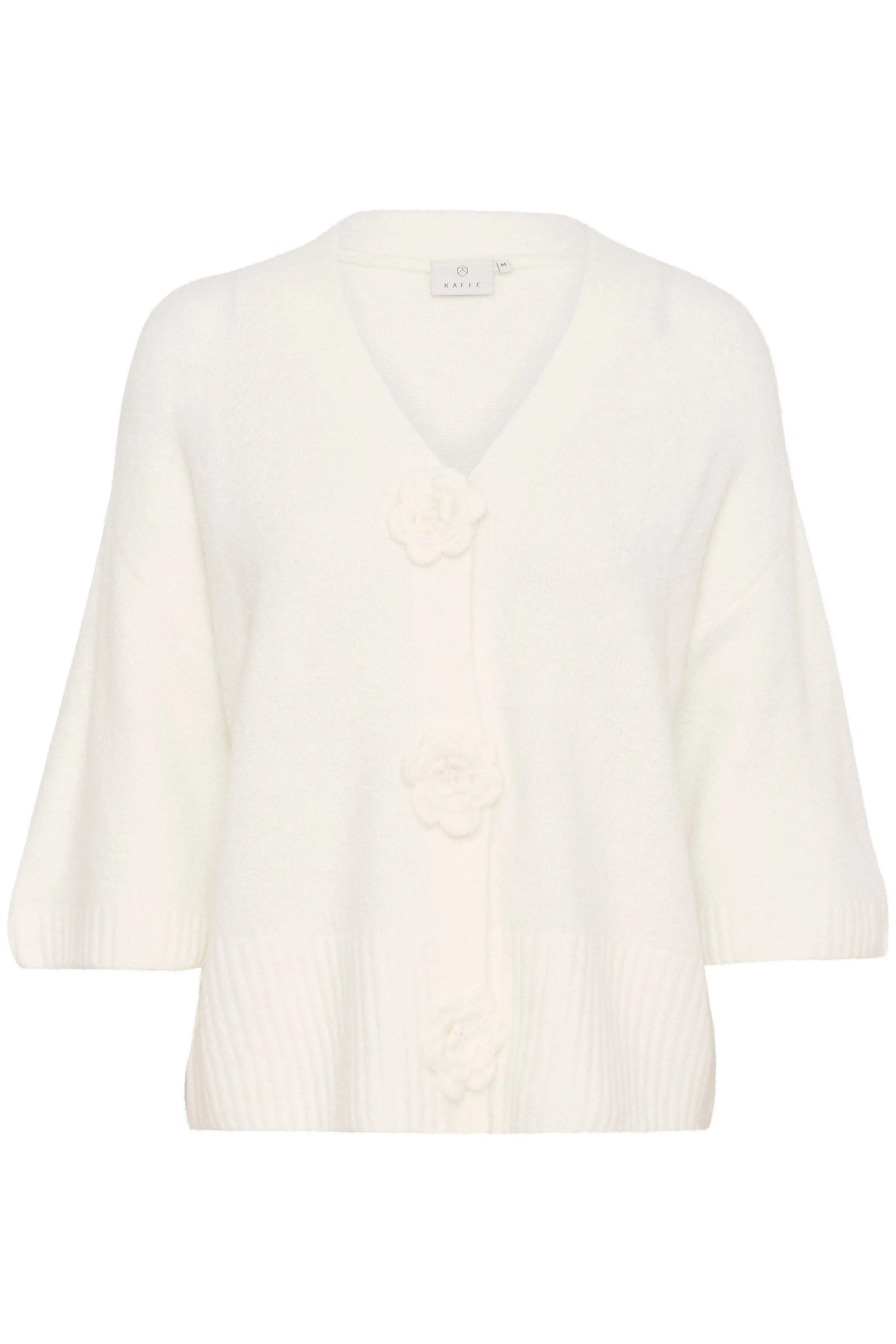 Rosie Flower Embellished Cardigan - Chalk