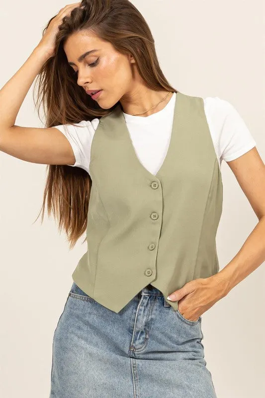SALE* Trendy Button Down Vest