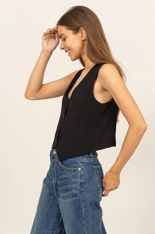 SALE* Trendy Button Down Vest